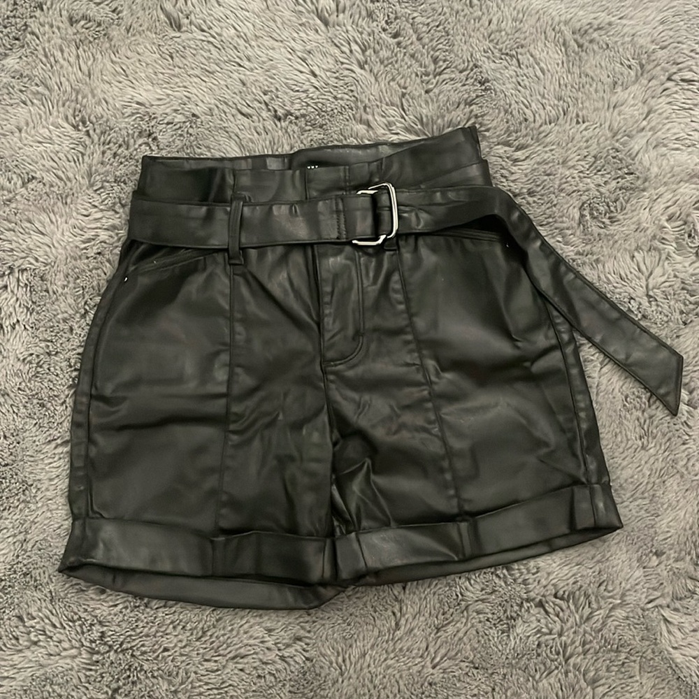 WHBM Coated Denim High Rise Shorts